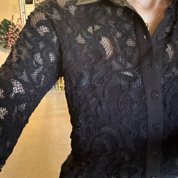 Anne Fontaine Paris Elga Lace Blouse - Picture 3 of 11